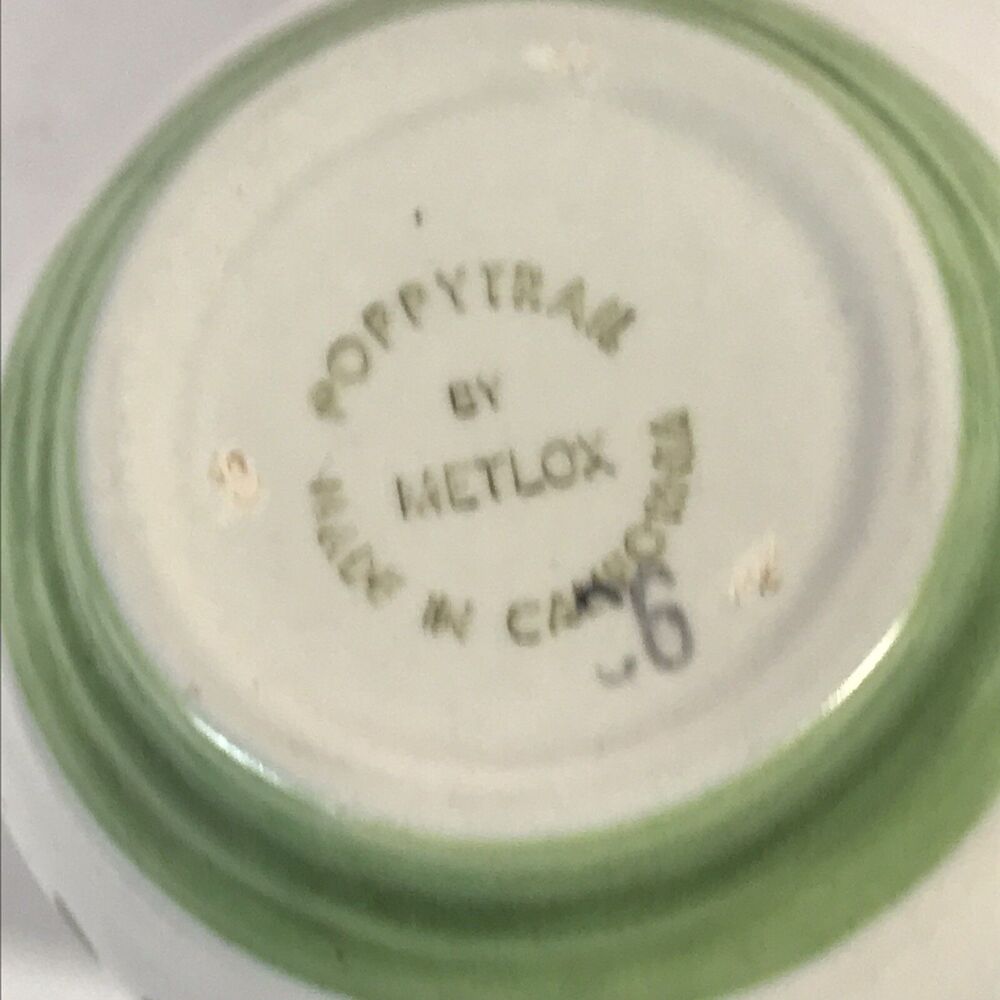 Vintage Metlox Mission Verde Poppytrail 3 1/2" Creamer Green Floral Vines 1960's - Picture 4 of 6